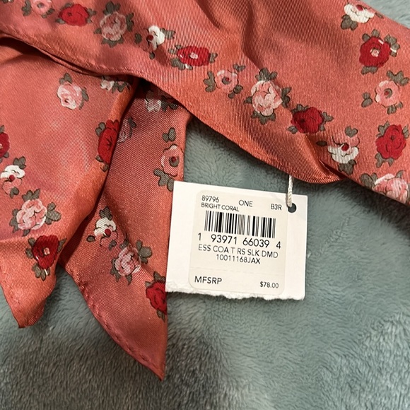 100% silk Coach floral scarf - Picture 5 of 6